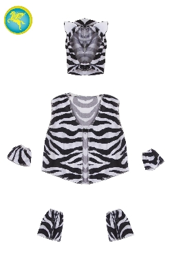 SET ZEBRA + GILET + POLSINI + SCALDAMUSCOLI